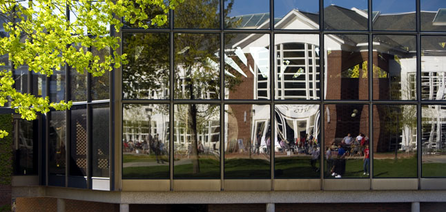 Weyerhaeuser reflected in chapel