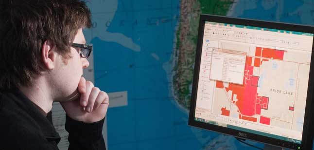 Nolan Levonson in the GIS Lab