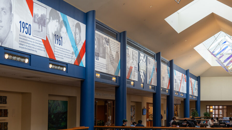 Timeline of Macalester's history in the Campus Center