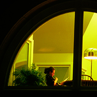 Photo of a student studying in the Link