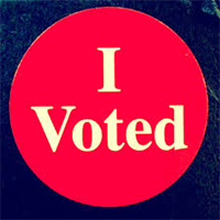 Photo of an "I Voted" sticker