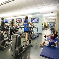 Photo of students running on treadmills