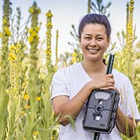 Photo of a student in the Ordway Nature Reserve