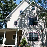 Photo of the exterior of a white house