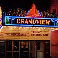 Photo of the exterior of the Grandview movie theater