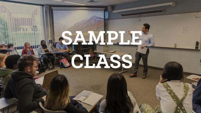 Sample Class offered for admitted students