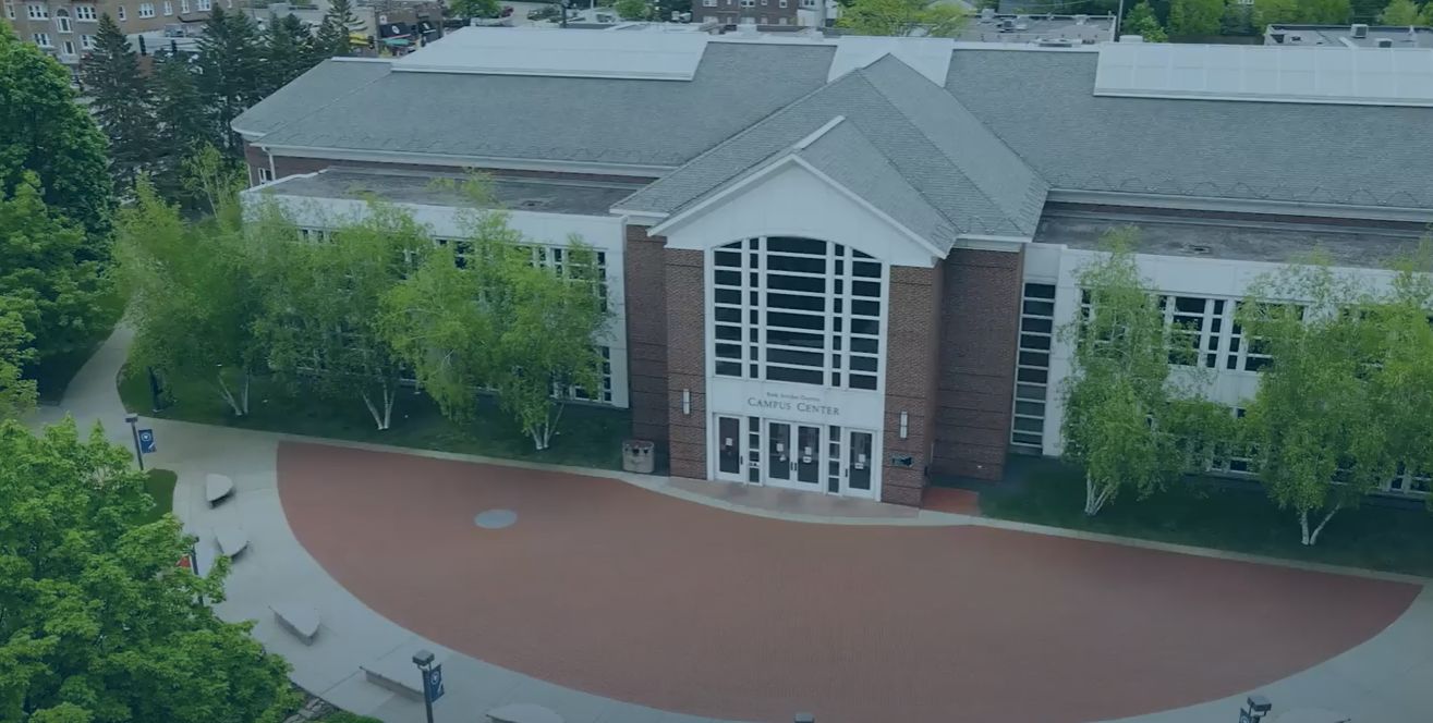A bird's eye view of the Campus Center.