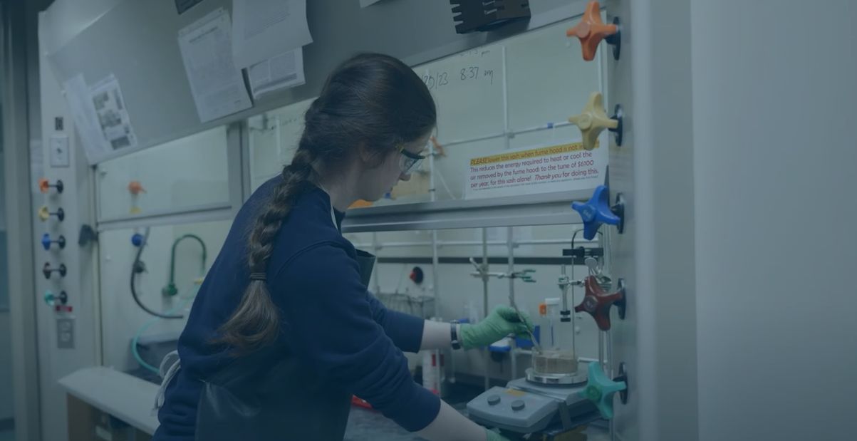 A student does scientific research.