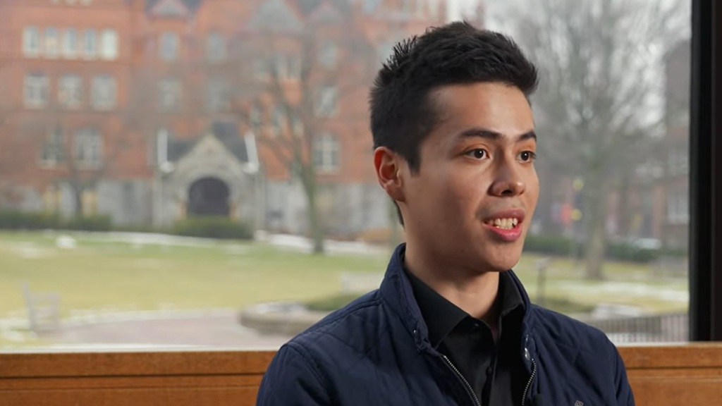 Video still shot of student Juan