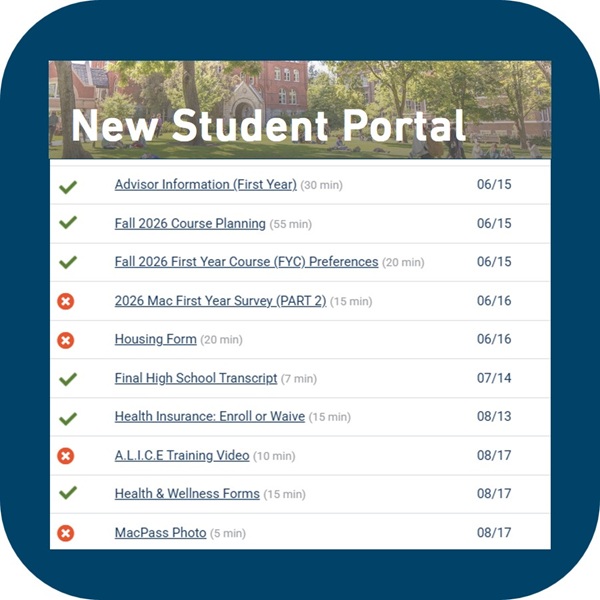 Icon for New Student Portal