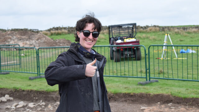 Franki Gillis ’20 poses with a thumbs up