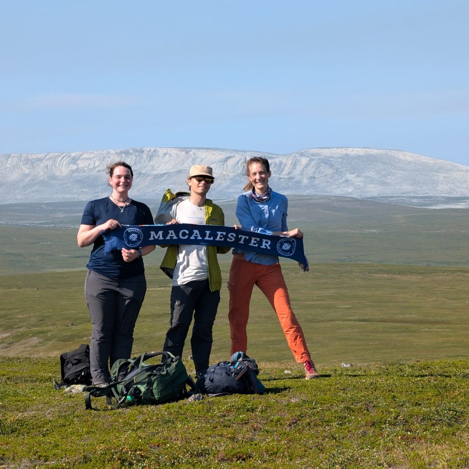 A professor and two students on a research trip to Norway.