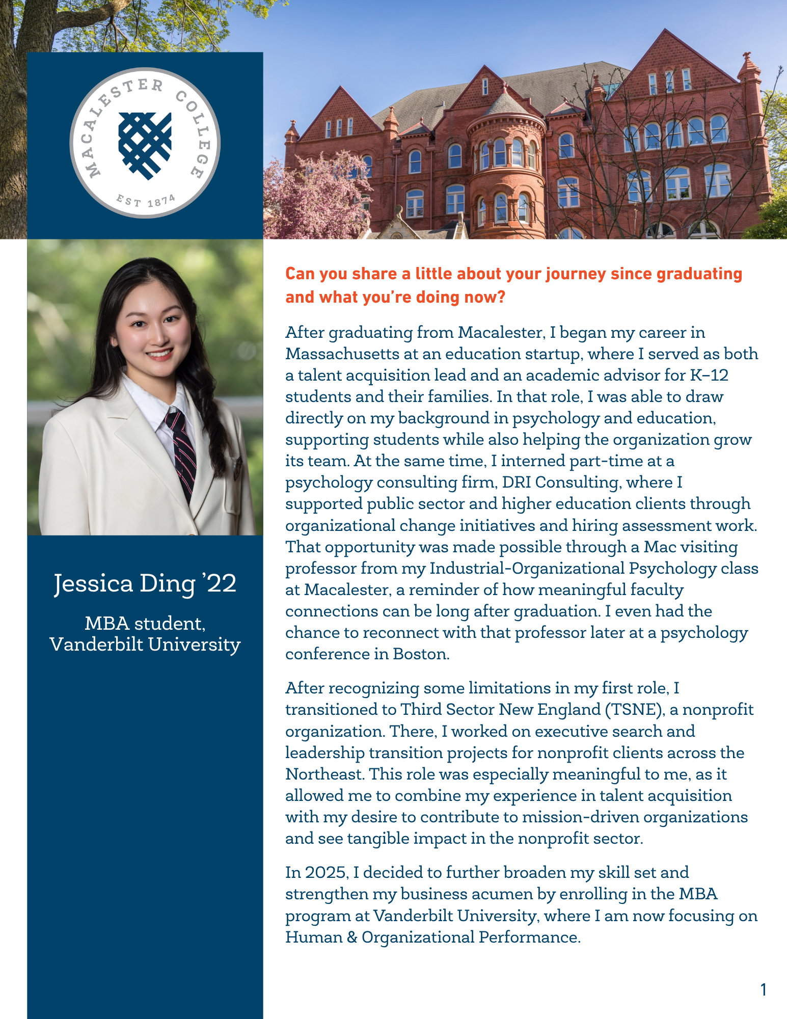 Ding alumni profile page 1 - view PDF for full text