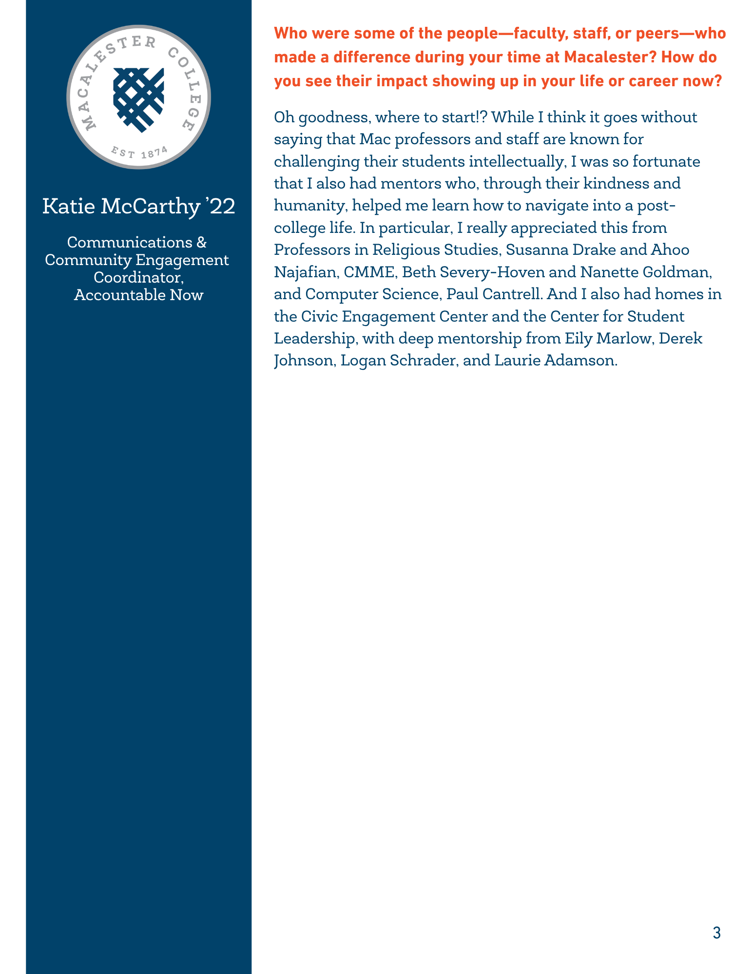 McCarthy alumni profile page 3 - view PDF for full text