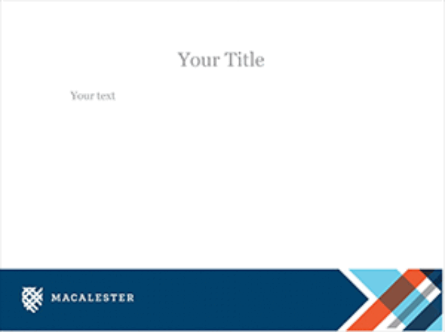 Screenshot of a blank Macalester-branded slide.