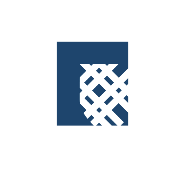 White shield on a navy blue background with the bottom and right edges cropped off.