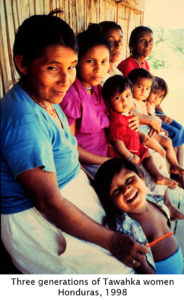 Three generations of Tawahka women, Honduras, 1998
