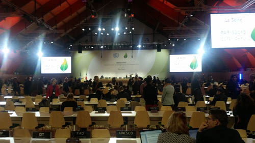 La Seine Plenary Hall at the conclusion of the COP/CMP Opening Plenary