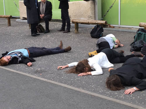 Die-in protest at 3 p.m. sharp