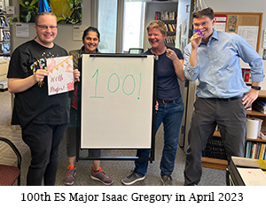 100th ES Major Isaac Gregory in April 2023