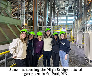 Students touring the High Bridge natural gas plant in St. Paul, MN