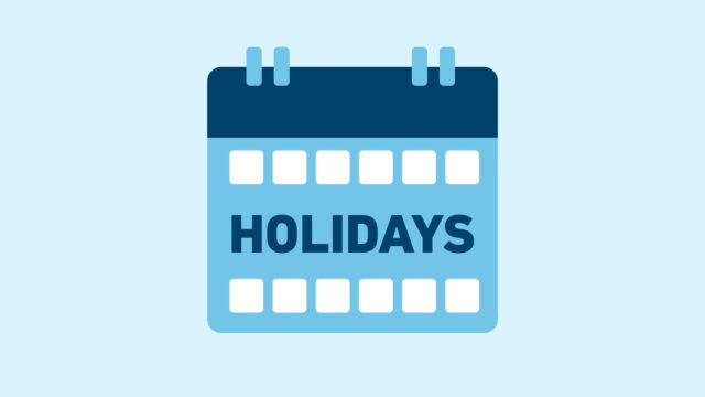 Calendar icon with the word holidays written in the middle