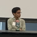Photo of scholar Arushi Nair presenting in Chicago.