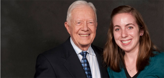 Moore with Jimmy Carter