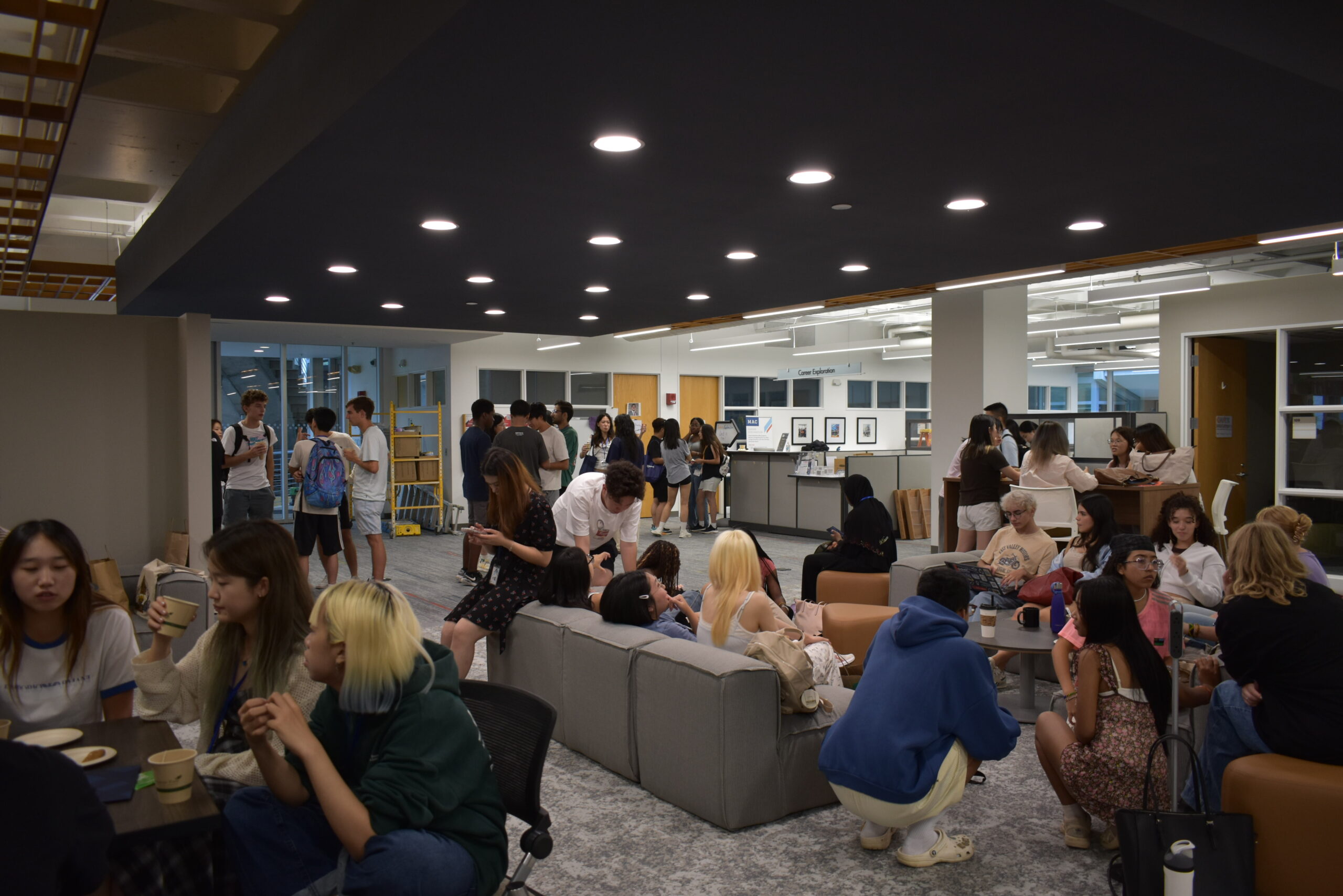 Students gathered at Talk & Tea