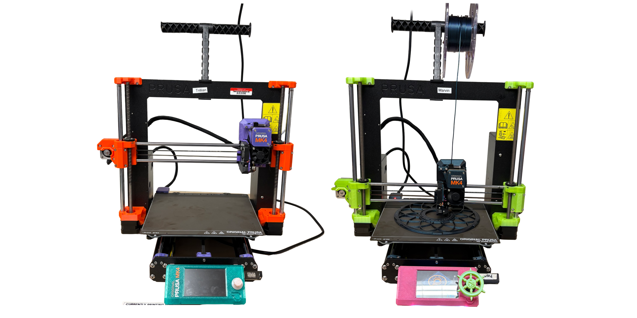 Two Prusa MK4 3D Printers