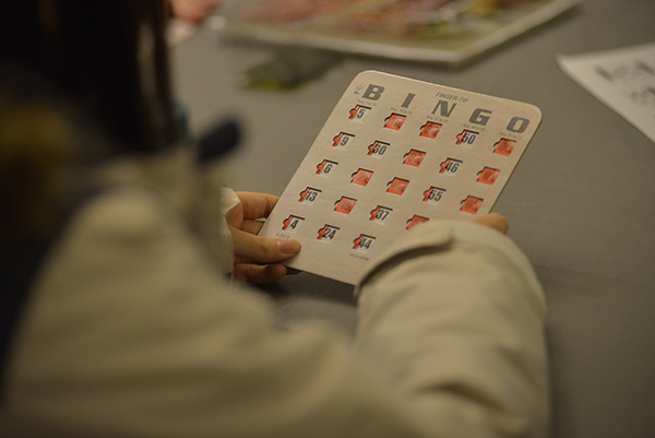 Close-up photo of a Bingo card