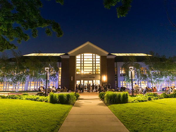 Campus Center at night