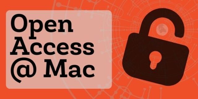 Padlock in open position and text reading Open Access at Mac