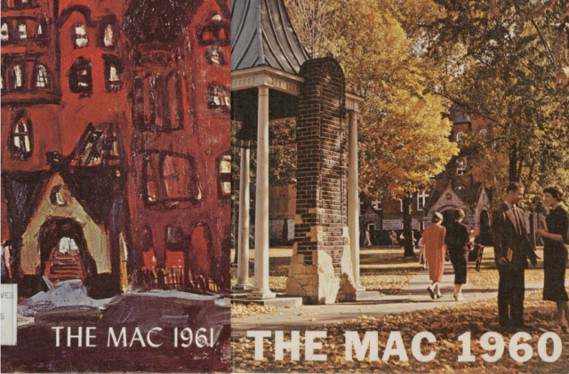 Two Macalester Yearbooks covers from Archives collections.