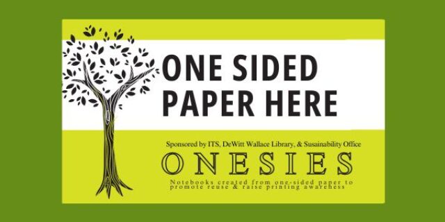 onesies logo of a tree with a label saying one sided paper here