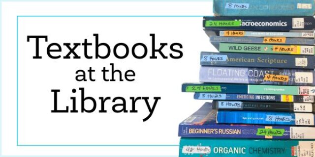 A stack of textbooks in shades of blue