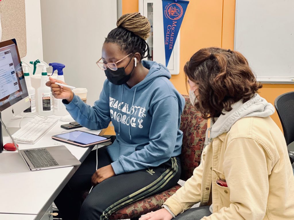 students working together in the MAX Center