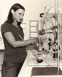 Wineburg in her mini-chemistry lab.