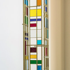brass and stained glass sculpture "the sentinel"