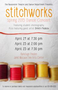 The Macalester College Theatre and Dance Department presents Stitchworks, the Spring 2015 Dance Concert
