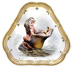 plate with hippo on it