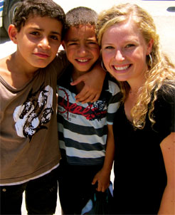 Hannah with her students