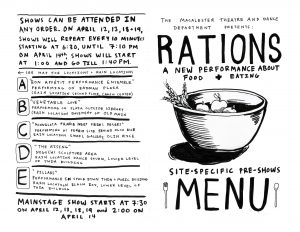 Theatre and Dance Department presents  RATIONS: A New Performance about Food and Eating