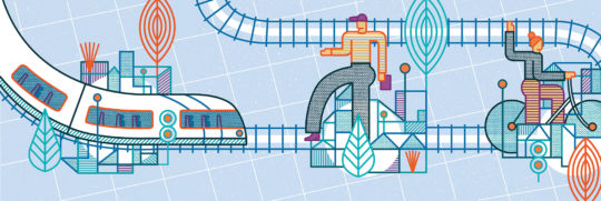 Illustration of the Blue Line train