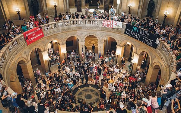 Photo of a crowd in the Minnesota State Capitol