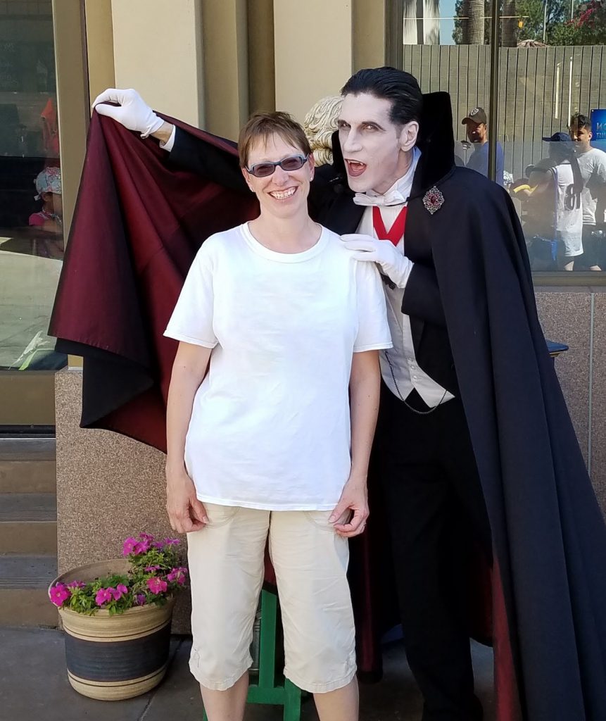 Professor Abel with a vampire.