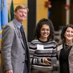 Phil Geier and President Rivera with a student