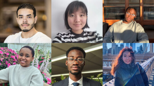Headshots of six Macalester students who are taking place in a summer economics program at the University of Chicago.