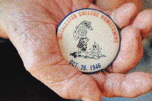 Ochi’s Macalester Homecoming pin from 1946.