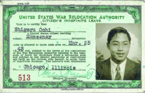 Ochi’s ID card upon release from Manzanar in 1943.